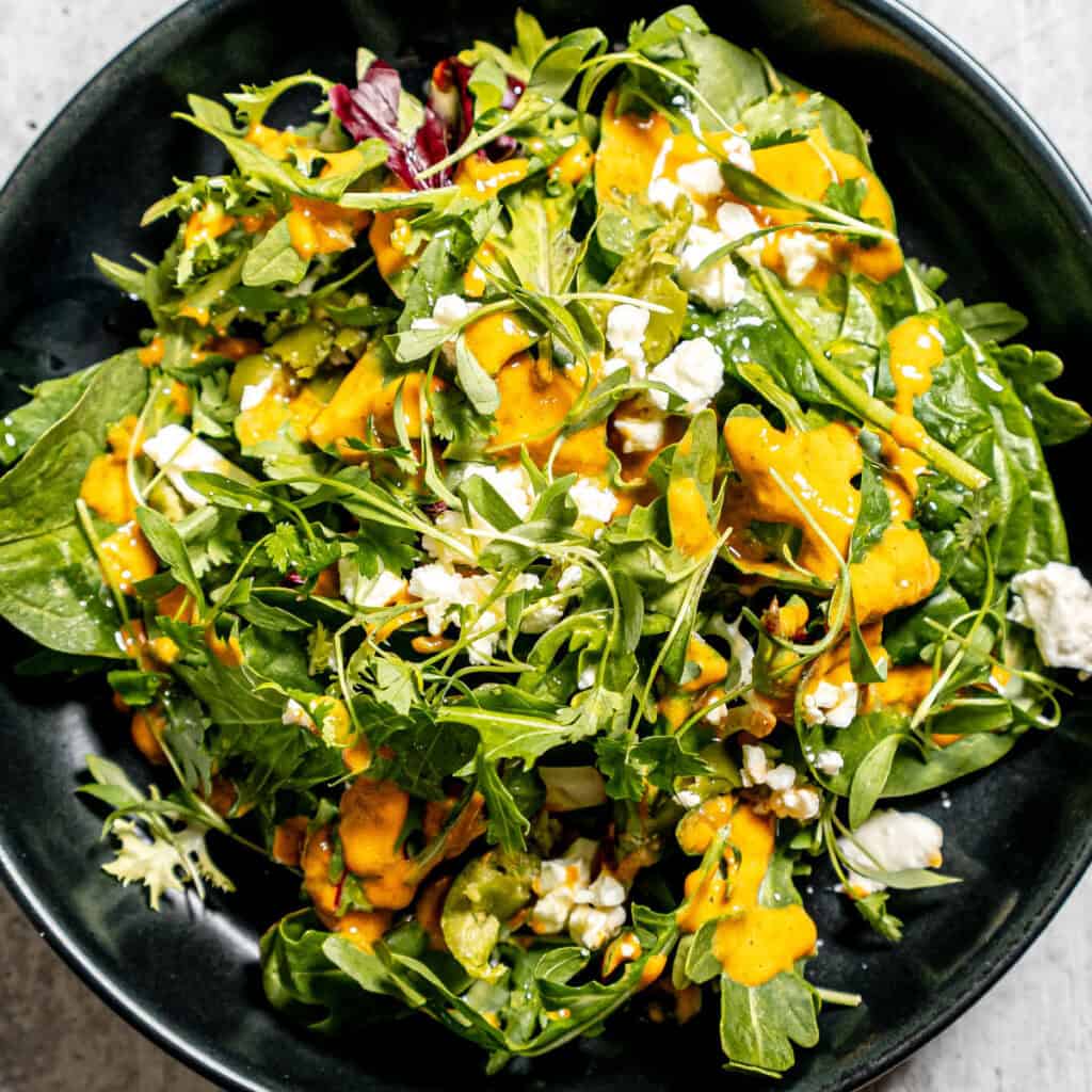 Greens with Rouille Dressing