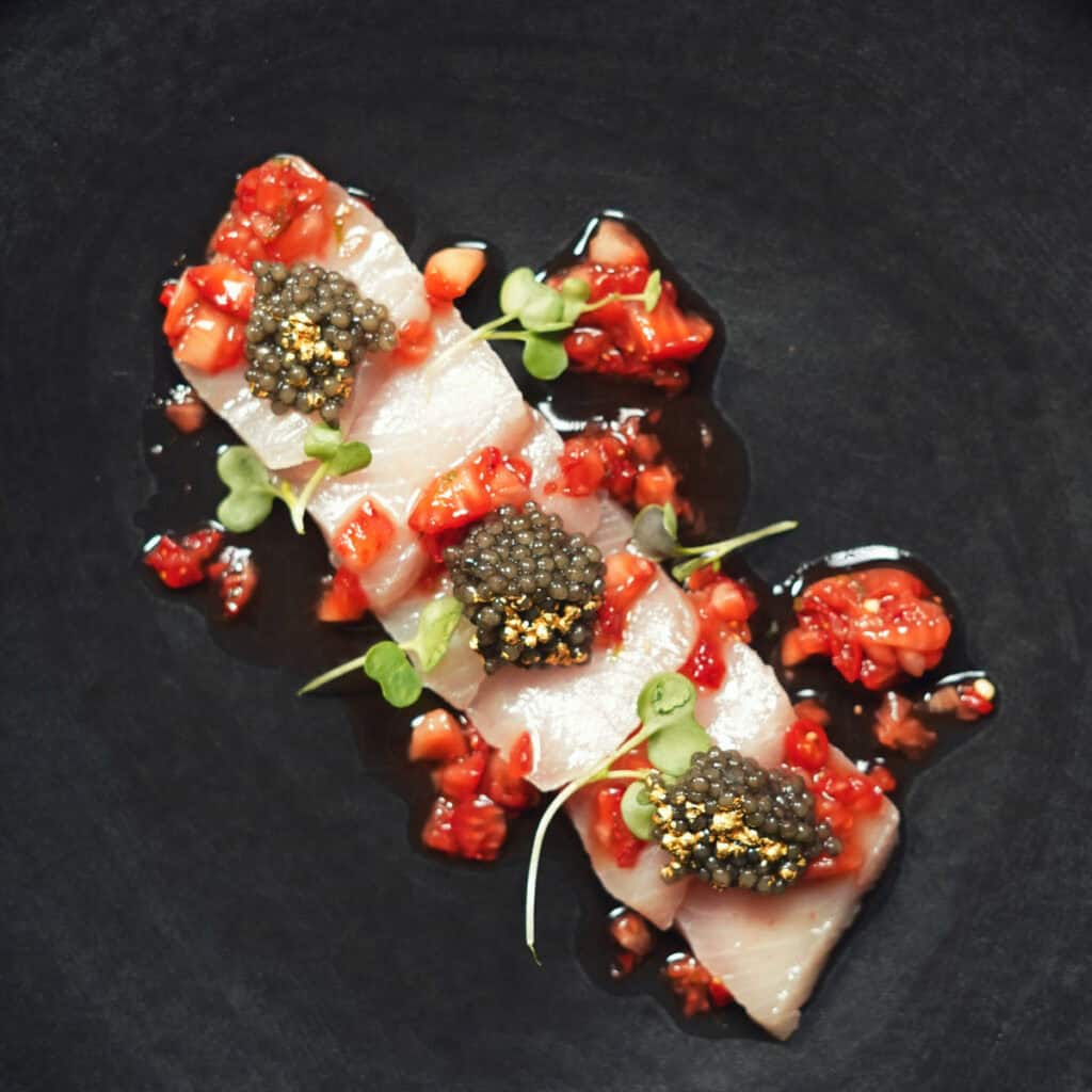 Caviar & Strawberry Ponzu Crudo