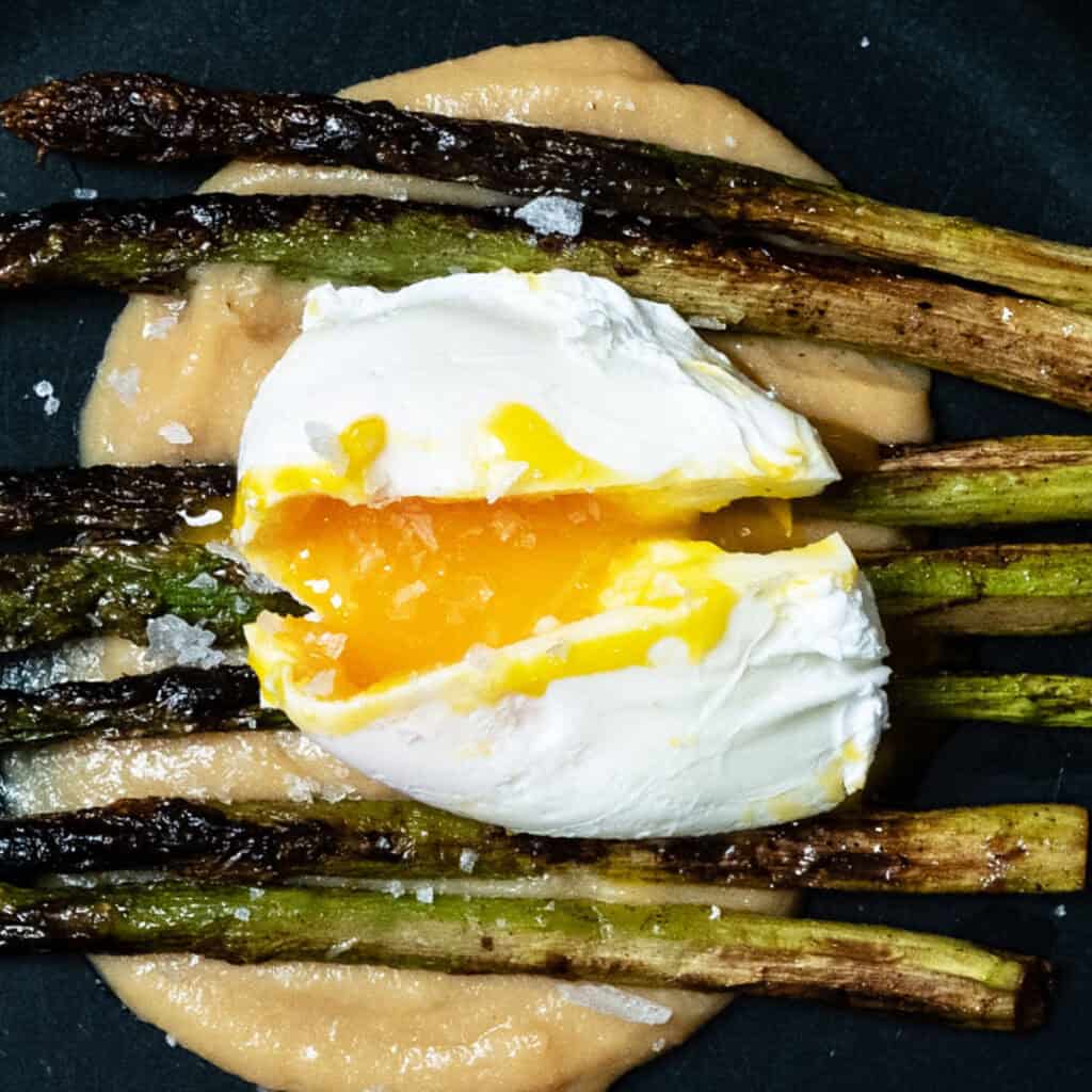 Pan Roasted Asparagus w/ Poached Egg and Miso Butter