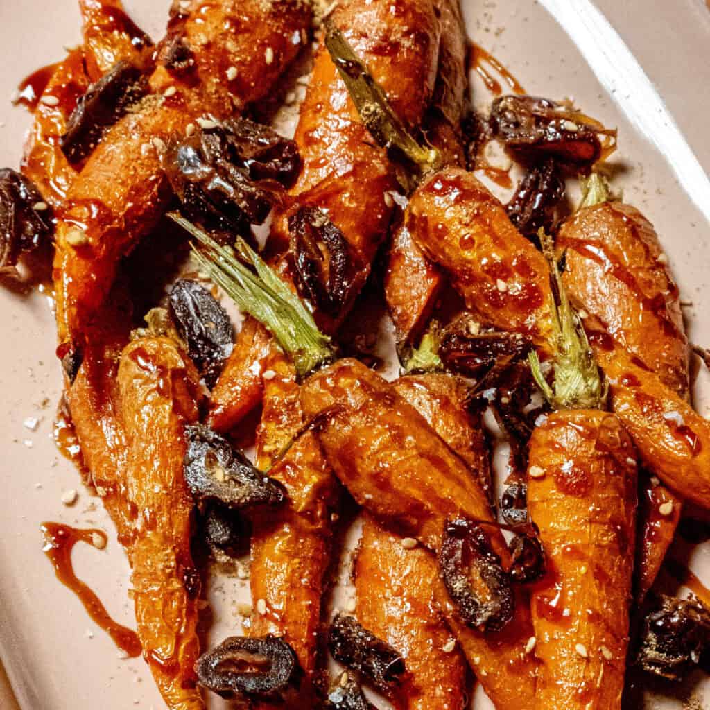 Roasted Carrots with Dukkah & Date Syrup