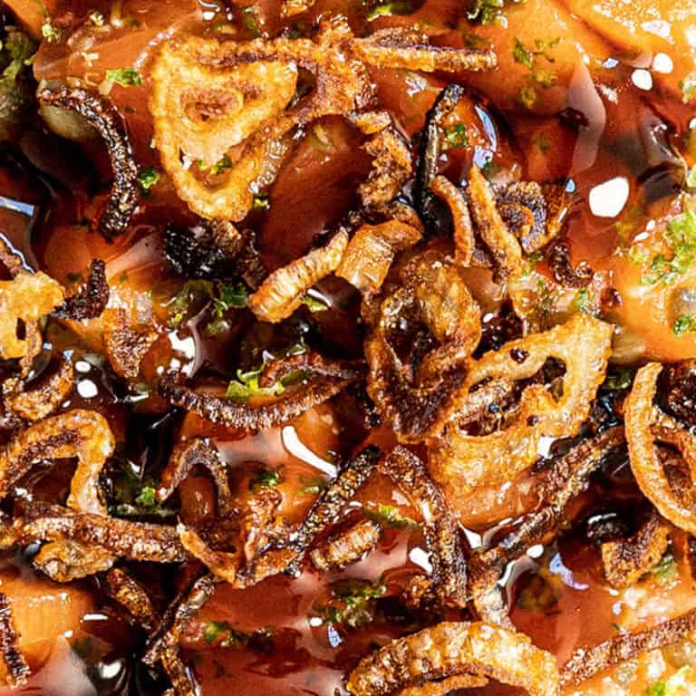 Salmon Tartare w/ Crispy Shallots