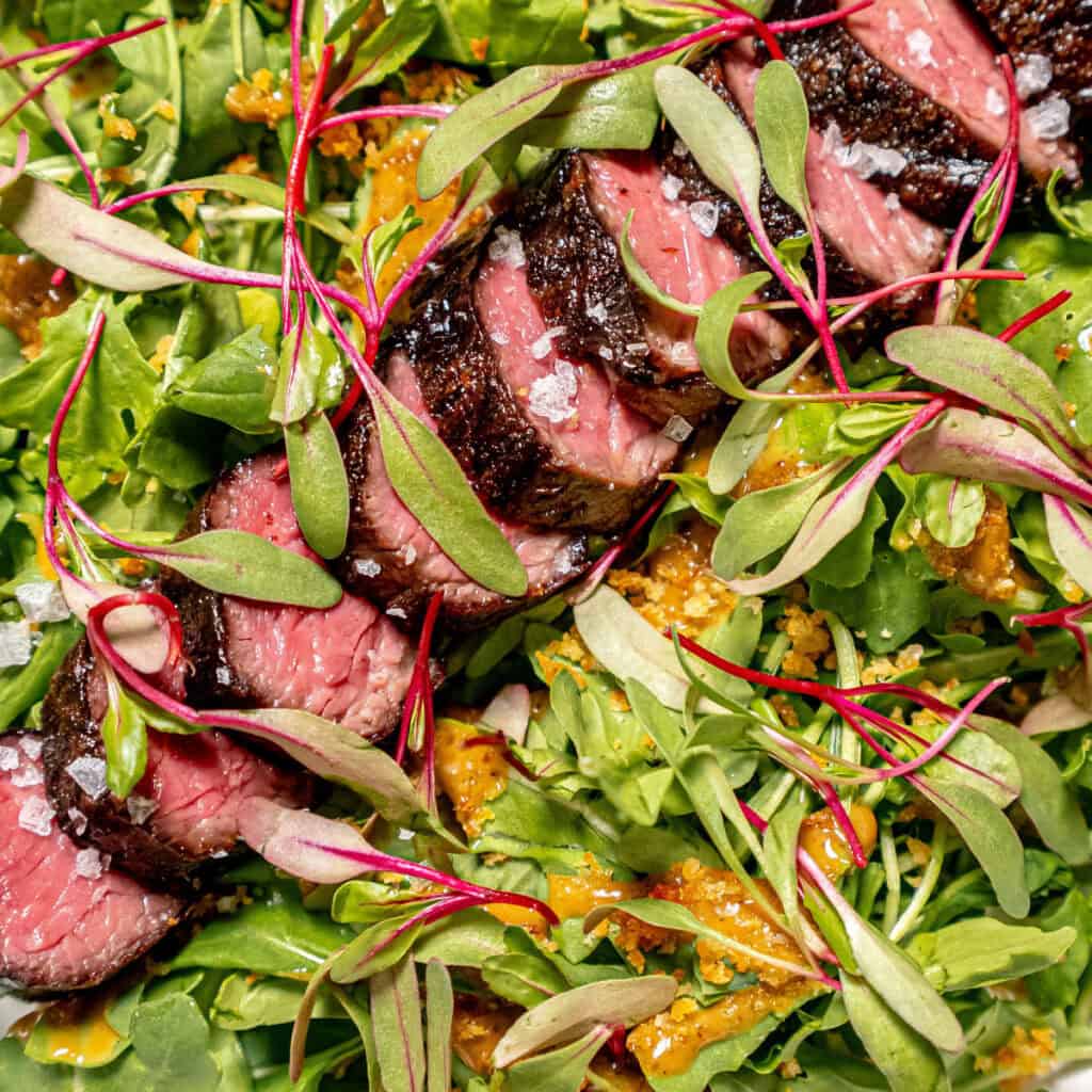Steak Salad with Charred Pepper Vinaigrette