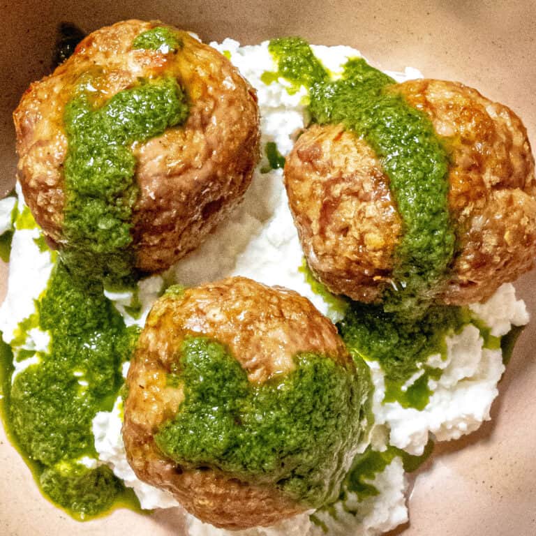 Venison & Pork Meatballs with Salsa Verde