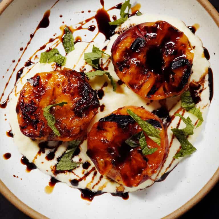 Balsamic-Glazed Grilled Peaches with Whipped Ricotta