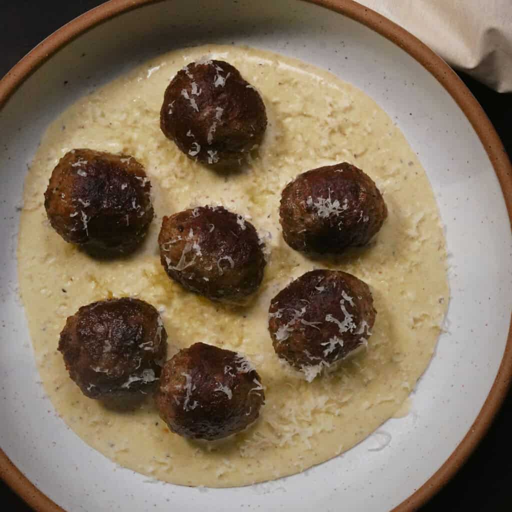 Classic Beef Meatballs w/ Truffle Parmesan Cream