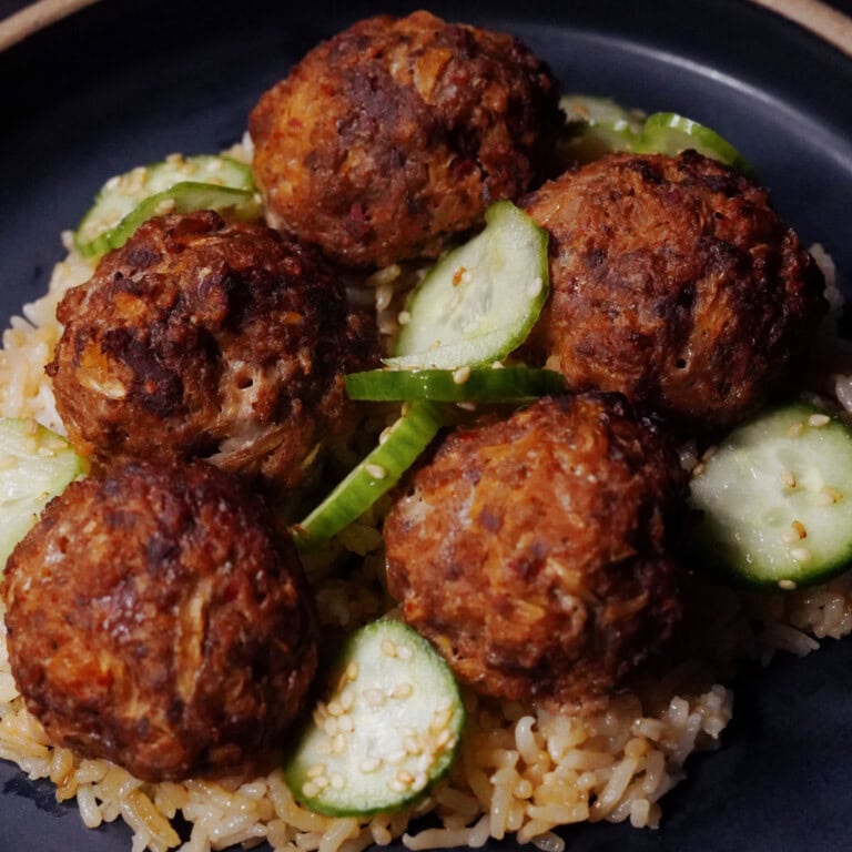 Spicy Venison & Kimchi Meatballs