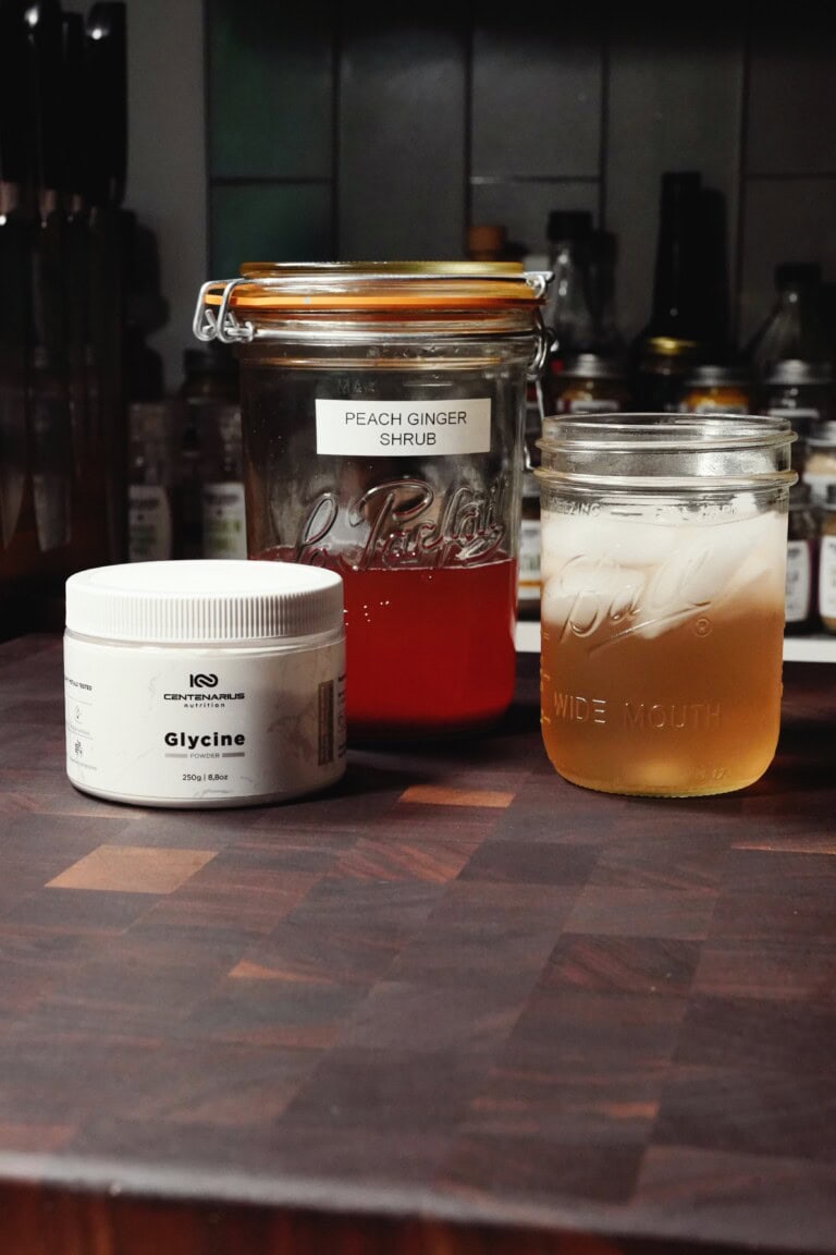 Peach Ginger Glycine Shrub