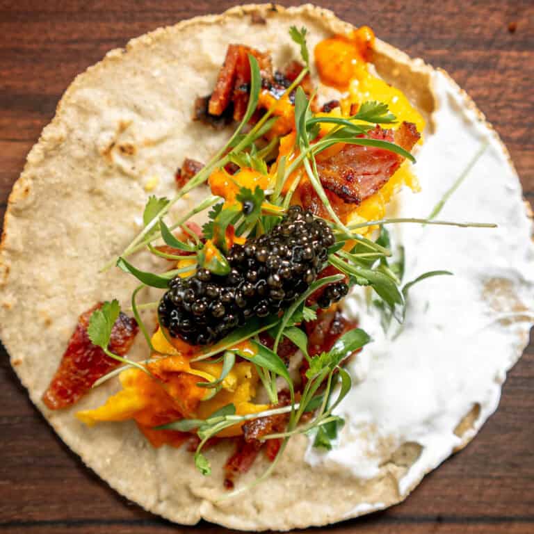 Breakfast Taco with Caviar