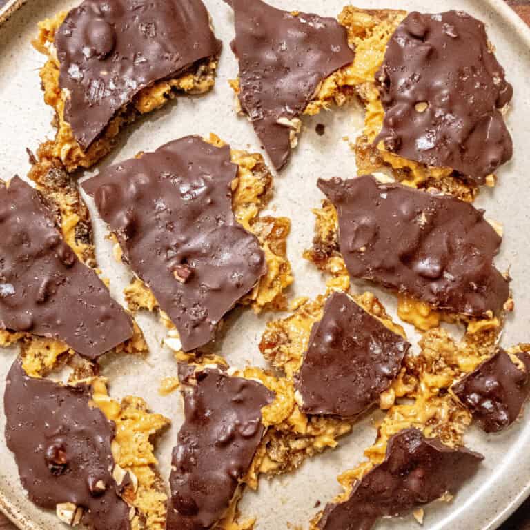 Dark Chocolate Peanut Butter Date Bark