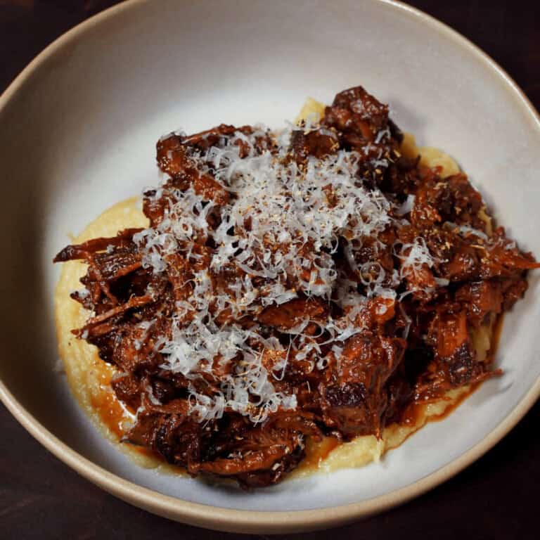 Maui Nui Winter Ragù with Braised Venison & Japanese Sweet Potato Purée