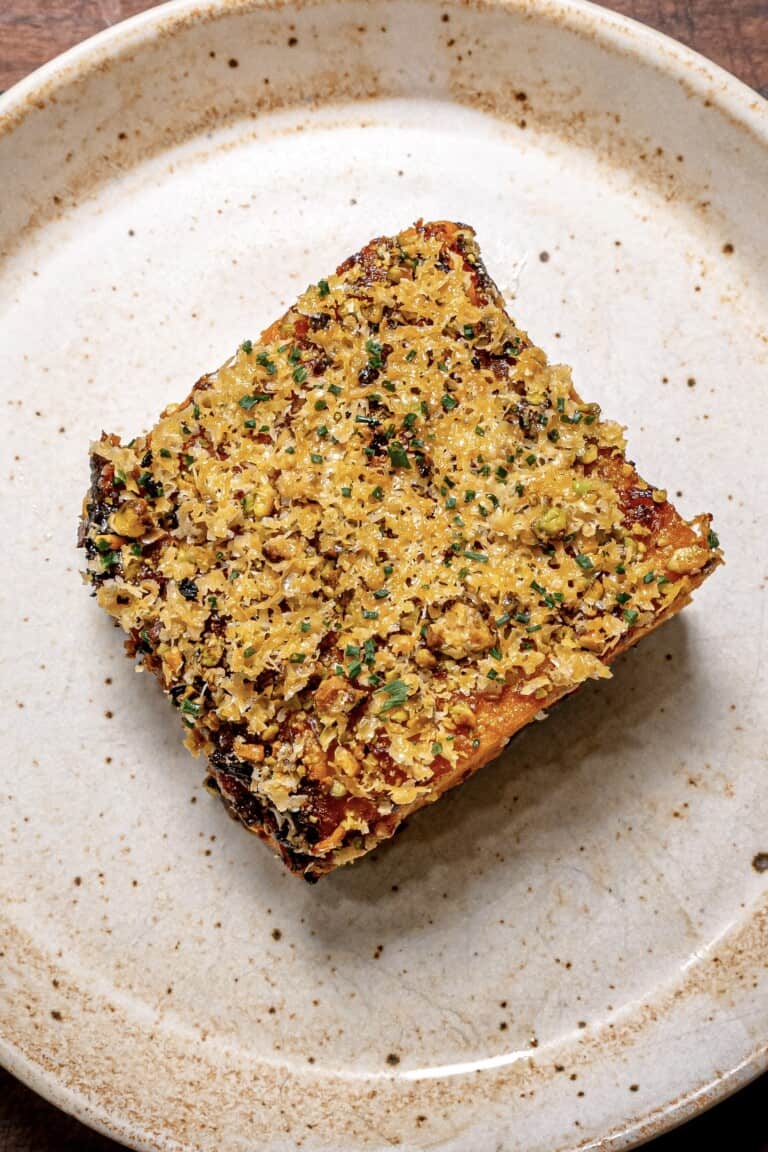 Chili-Lime Pistachio Sweet Potato Gratin
