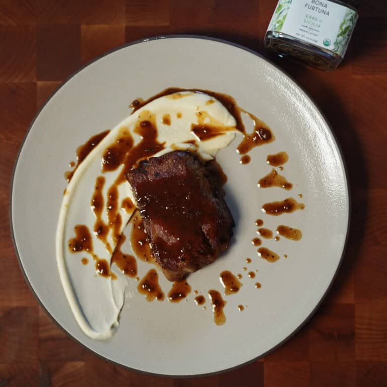 Pork Coppa Steak with Erbe di Sicilia Marinade & Sherry Pan Sauce